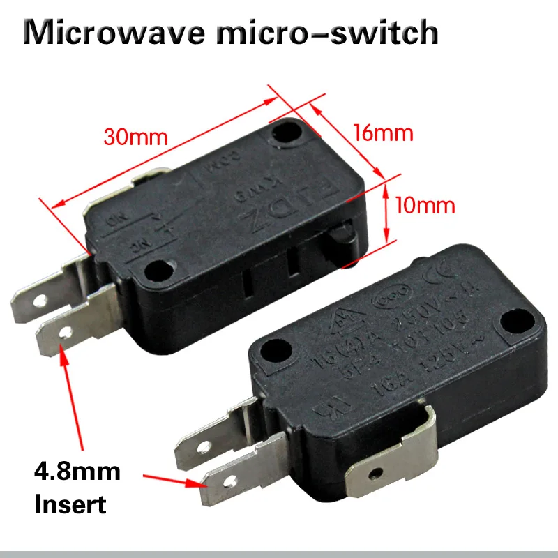 250V 16A microwave oven door arcade cherry button silver contact rice cooker micro switch rice cooker switch 1/2HP