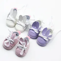 Chaussures de lapin mignonnes pour poupée fille de 18 pouces, 43cm, rose, blanc et violet 