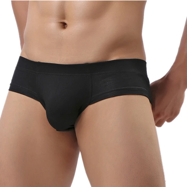 Men's Sexy Low-Waist Soft Ribbed Slip Panties Underwear Bulge Pouch Briefs  M-XXL