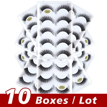 

liyatton 10 boxes/lot Makeup false Eyelash Fluffy Soft Wispy Volume Natural long crisscross Reusable 3D Mink fake eyelashes