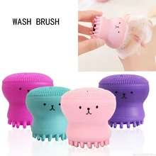 Очищающая щетка для лица, очищающая кисть для лица в форме осьминога, очищающее средство для лица, отшелушивающий, скраб для лица, очищающее Силиконовое средство для лица