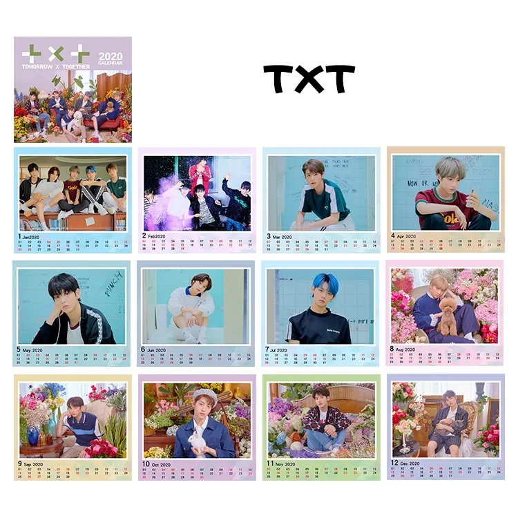 

[MYKPOP]~2020 NEW~ TXT CALENDAR Creative Desk Paper Photos Calendar, KPOP Fans Collection SA19110905