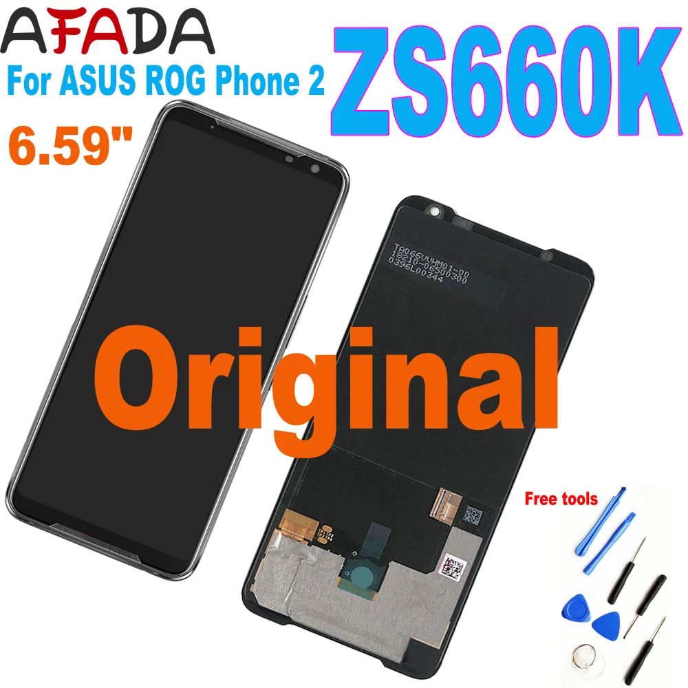 

Original New For 6.59" ASUS ROG Phone 2 Phone2 PhoneⅡ ZS660KL AMOLED LCD Display Screen Touch Panel Digitizer Assembly