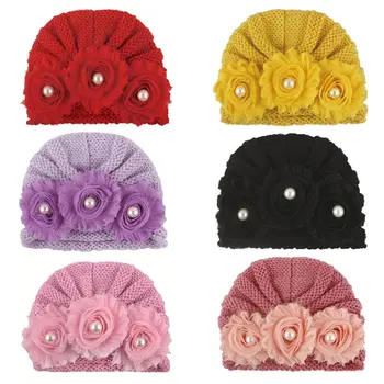 

Baby Children Knitted Hat Winter Cute Cap Girls Boys Casual Sun Flower Beanies