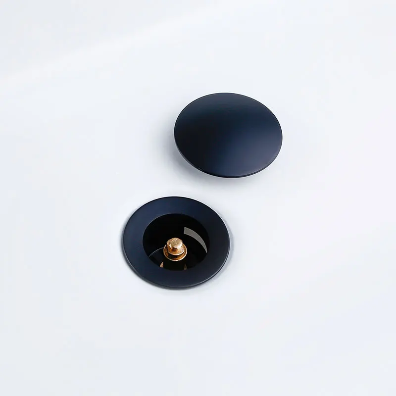 Matte Black Gold Bathroom Basin Sink Stainless Steel Drain With Overflow Kitchen Bath Drain Stopper No Hole