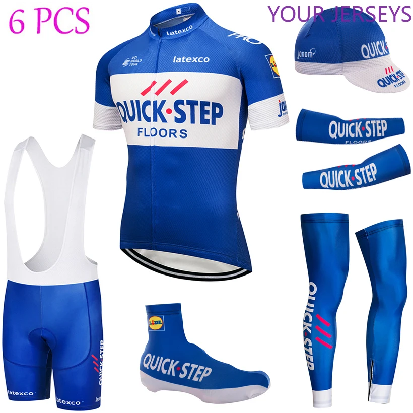 

2020 Tour Cycling Full Set Quick Step Bike Jersey Breathable Men Ropa Ciclismo Cycling Jerseys 9D Bike Shorts And Sleeve Warmers