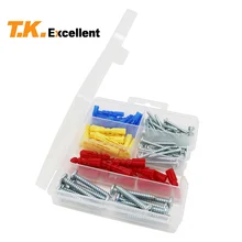 

100 Pcs Plastic Self Drilling Drywall Ribbed Anchors with Screws Assortment Kit