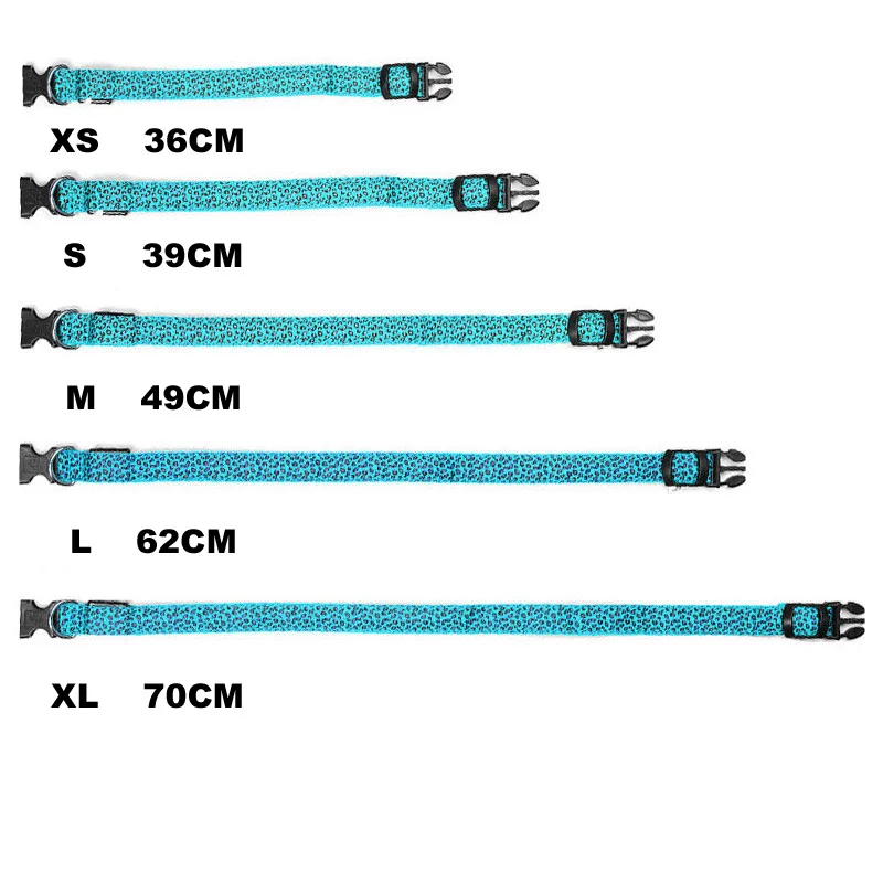 Нейлоновый ошейник для домашних животных леопардовый принт светодиодный свет ночная безопасность светодиодный ошейник для маленьких собак светодиодный ошейник светящиеся аксессуары для домашних животных
