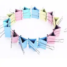 10 шт. цветной металлический зажим для связывания 15 мм заметки письмо Папка для документов школа милый цвет случайный школьный переплет OBT013