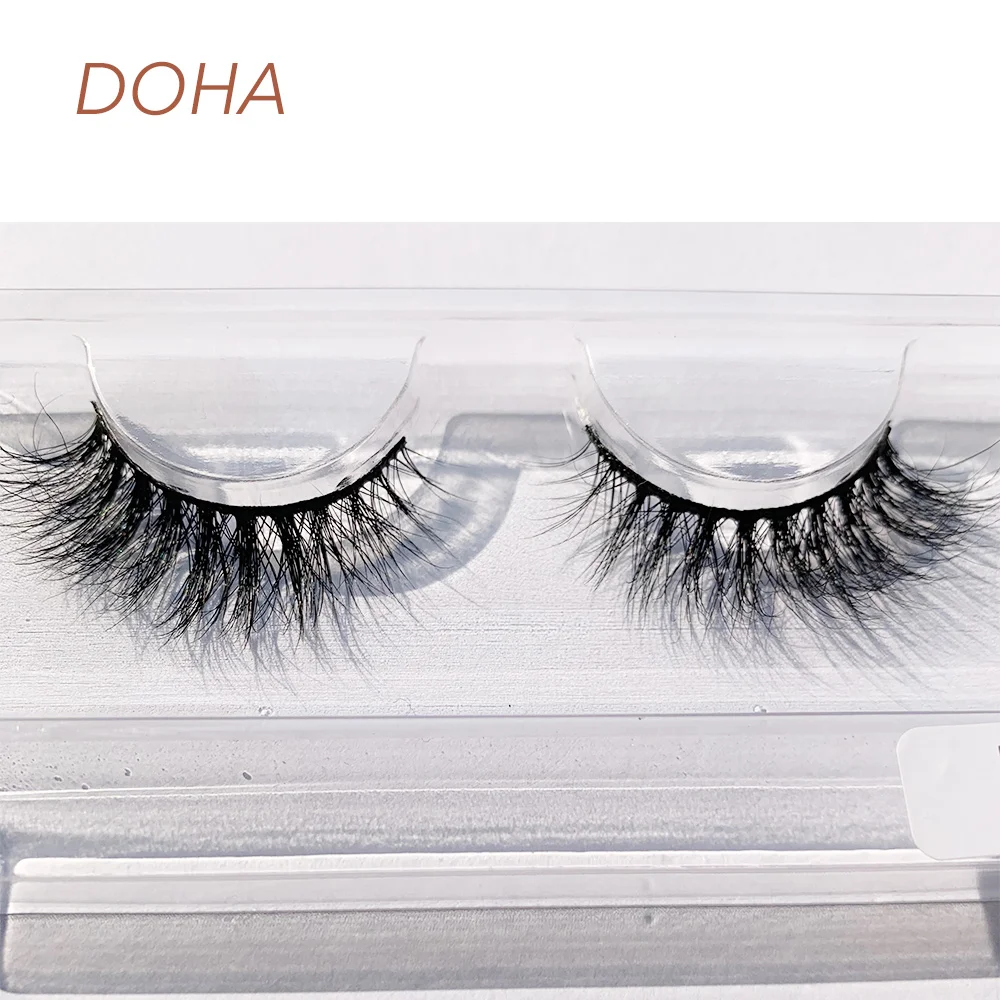 DOHA YuBeauty Real Mink Lashes 3D Long Thick Eyelashes Mykonos Family High Quality Wholesale - Цвет: DOHA