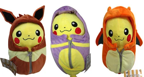 3 шт. косплей Пикачу; Чаризард ичибан Kuji Nebukuro Eevee спальный мешок Ekans Kawaii Peluche Детские куклы детские игрушки