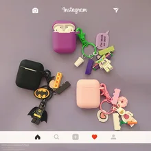 Милые Мультяшные наушники чехол для AirPods История игрушек Базз Бэтмен беспроводной Bluetooth наушники чехол s для Apple AirPods 2 с подвеской