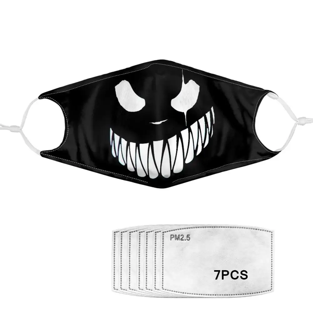 

7Pcs PM2.5 Filter Gas Masks Carbon Insert Women Men Anti-dust Masks Washable Mask Reusable Face Mask Non-disposable Moth Mask