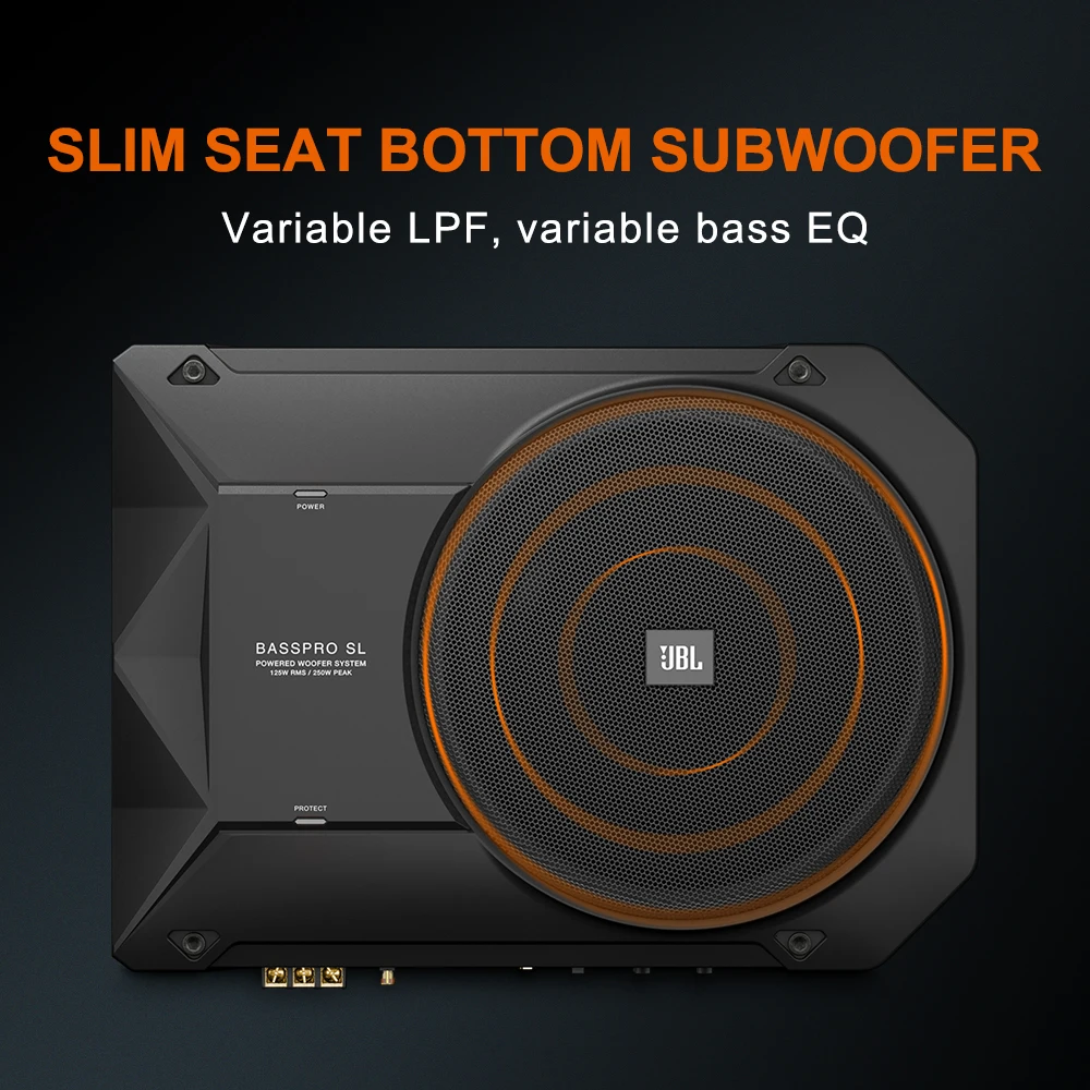 slimline subwoofer with built in amp