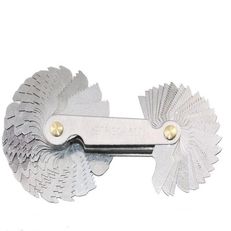 

58 Pcs Thread Plug Gage Stainless Steel Metric Imperial Feelers And American Screw Pitch And Degree Thread Measuring Gage Gauge