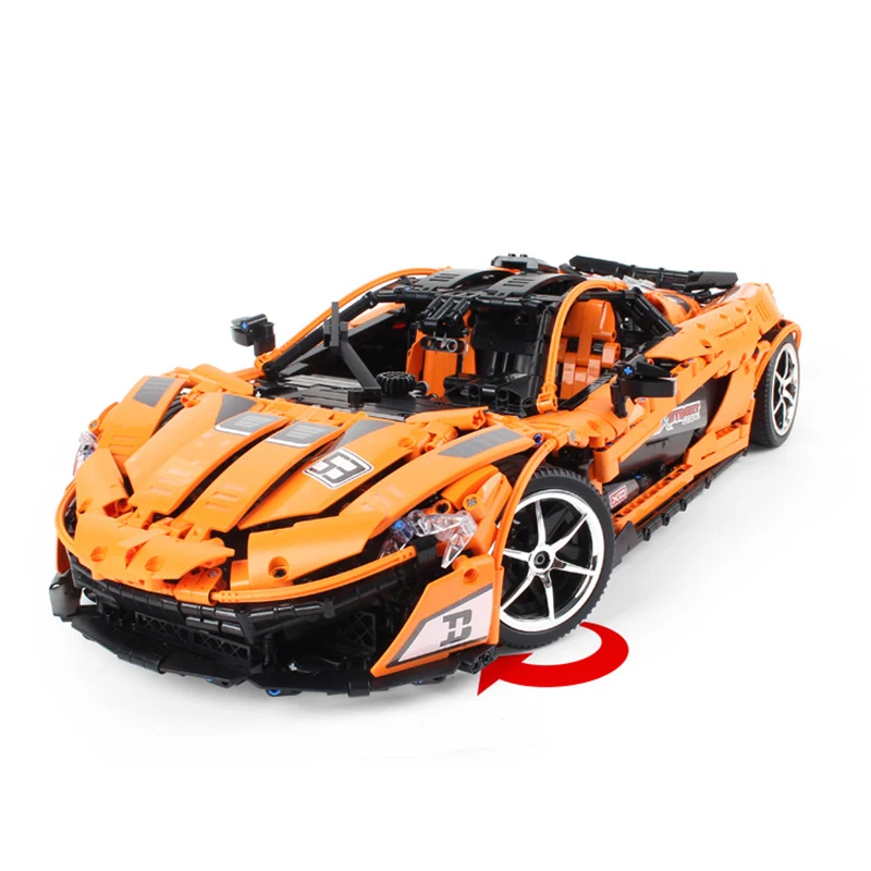 Гипер гоночный автомобиль спортивный автомобиль строительные блоки кирпичи подарок для детей игрушка желтый(статический вариант