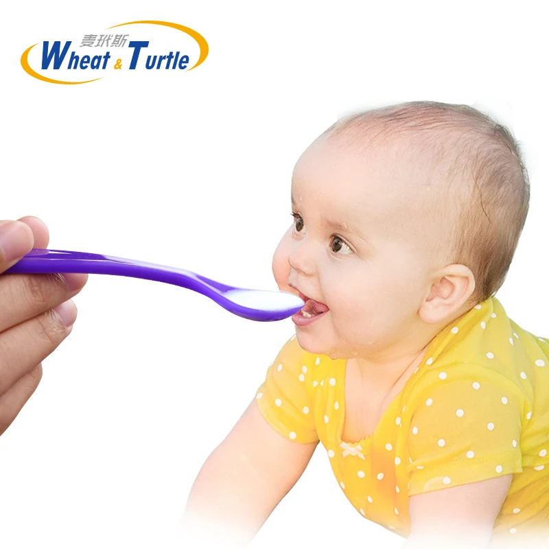 Violet Kids Flatware Feeding Ice Cream Spoon Children's Tableware Baby Safety Care Temperature Sensing Training Silicone | Мать и
