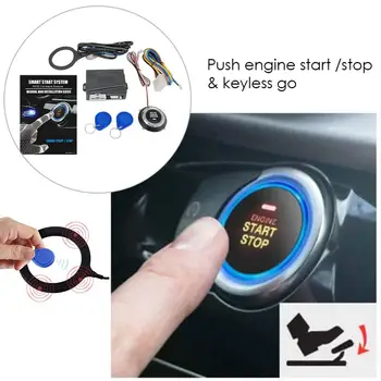 

Universal Auto Car Alarm Start Stop Button Engine Push Button RFID Lock Ignition Switch Keyless Entry Starter Antitheft System