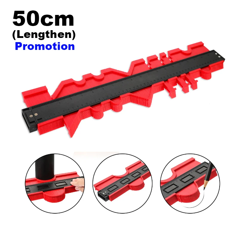 

50cm/20inch Contour Gauge Profile Gauge Tiling Laminate Tiles Edge Shaping Wood Measure Ruler ABS Contour Gauge Duplicator