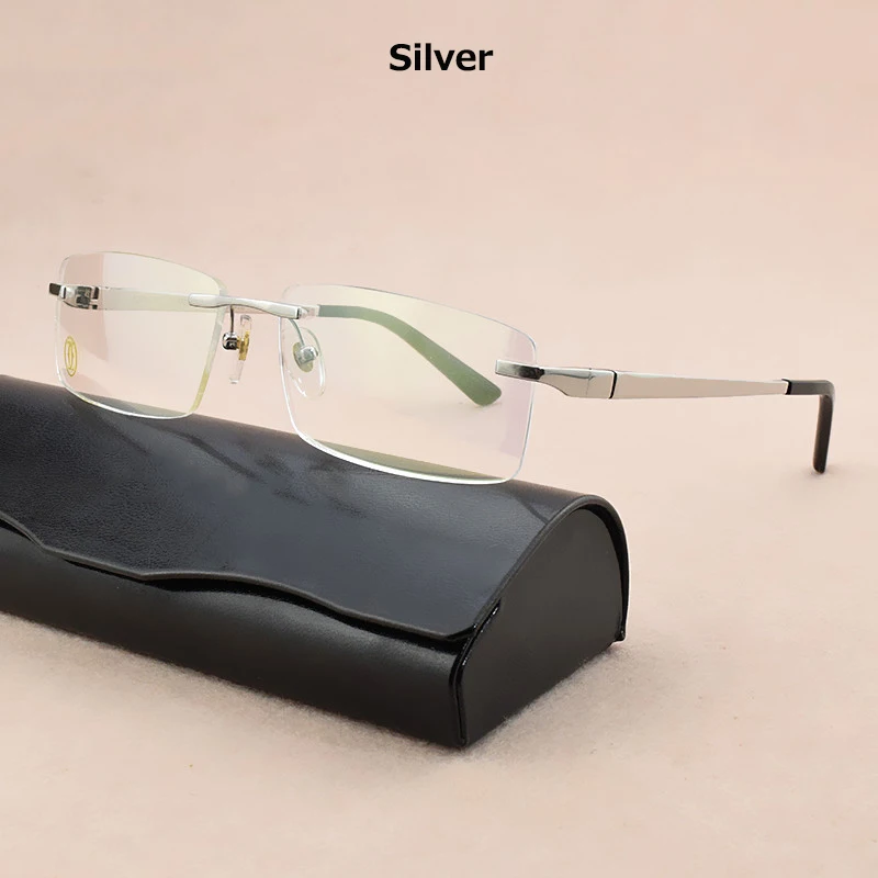 Квадратные бескаркасные титановая оправа для очков мужские Оптические очки оправа женские ретро очки Женские оправы для очков мужские nerd - Frame Color: C2