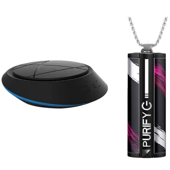 

1Pcs Car Air Purifier Vehicle Air Ionizer Cleaner & 1Pcs Wearable Air Purifier Necklace Mini Portable Usb Air Cleaner