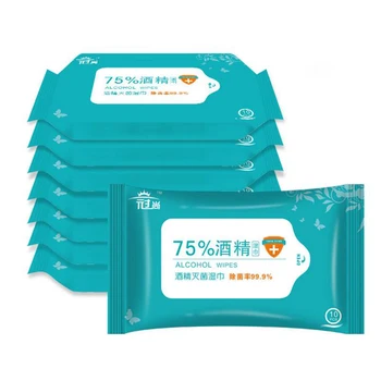 

10pcs/Pack 75% Alcohol Wet Wipe Disposable Disinfection Prep Swap Pad Antiseptic Skin Cleaning Clean Wipes Disinfectant