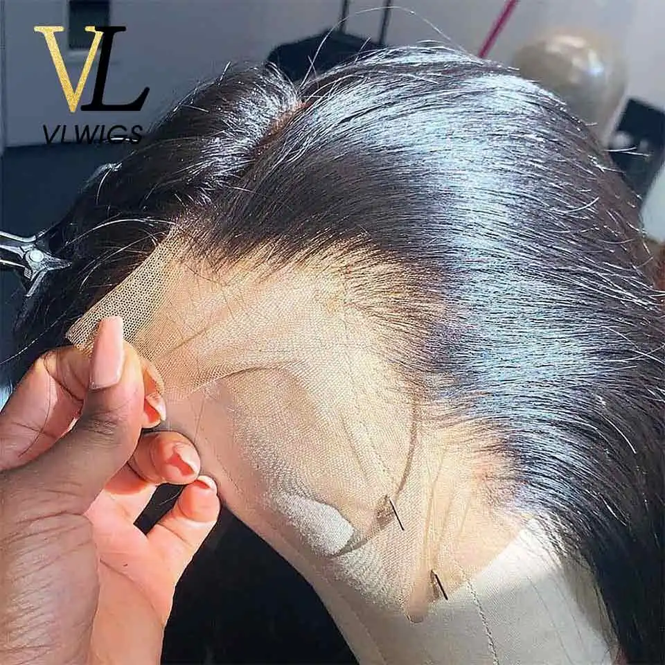 VLwigs 13x4 тупые стриженые боб парик короткие кружевные передние человеческие волосы парики бразильские прямые боб парики с детскими волосами Remy кружевные передние VL48