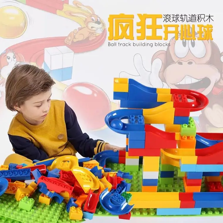 

Music qiao tian gong Crazy Happy Ball Large Particles Plastic Assembled Insert Ball Bearing Building Blocks Slideway Road Childr