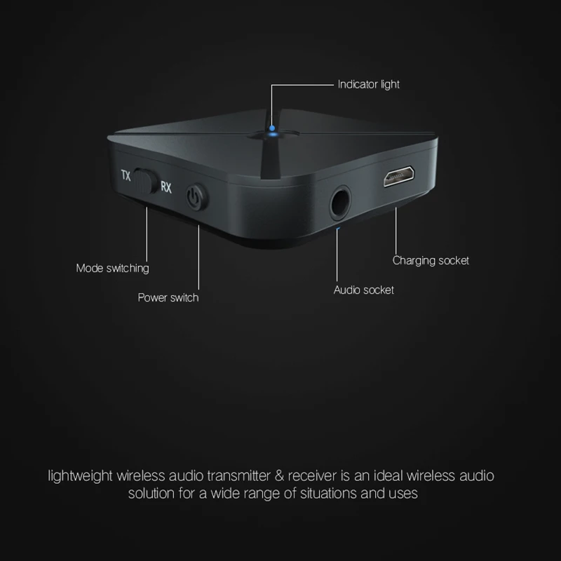 Bluetooth 4,2 приемник и передатчик Bluetooth беспроводной адаптер аудио с 3,5 мм AUX аудио для домашнего ТВ MP3 ПК