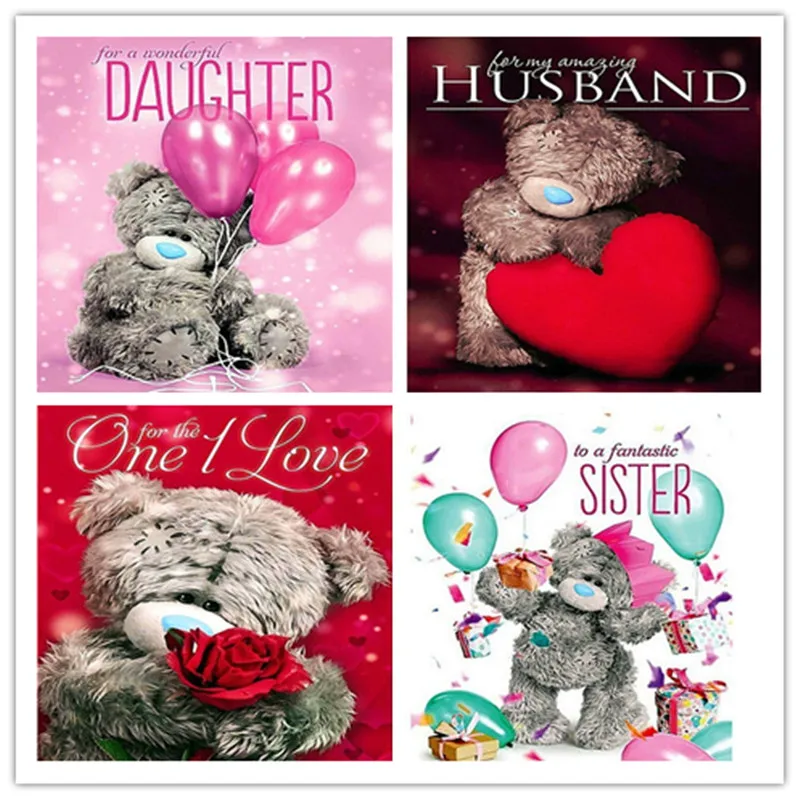 

DIY Diamond Painting Cartoon bear Diamond Embroidery Animal Bear Cross stitch Home Decoration picture Valentine's Day Presents