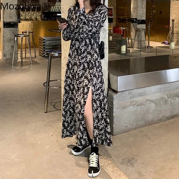 

Mozuleva 2020 Spring Summer New Women Print Dress Loose Long Sleeve A-line Vintage Elegant Loose Dress Vestidos De Fiesta femme