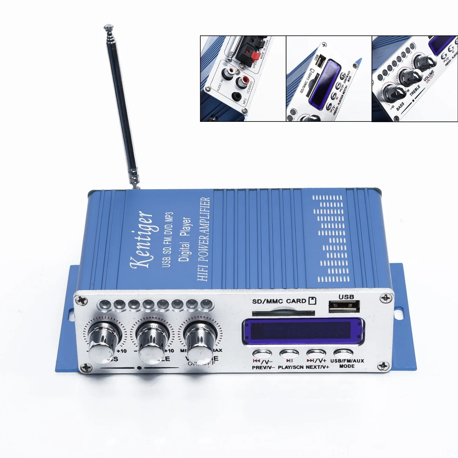 100W Мощность мини Hi-Fi стерео 2 канальный автомобильный усилитель дома MP3 FM Аудио плеер поддерживает MP3 музыкальных форматов, u-диск и fm-стерео одновременное подключение двух теле
