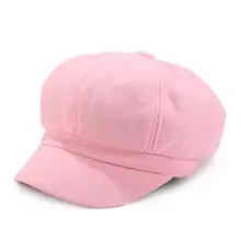 Мужские Восьмиугольные шляпы в британском стиле, изящный дизайн, практичные простые зимние шерстяные однотонные шапки для художника