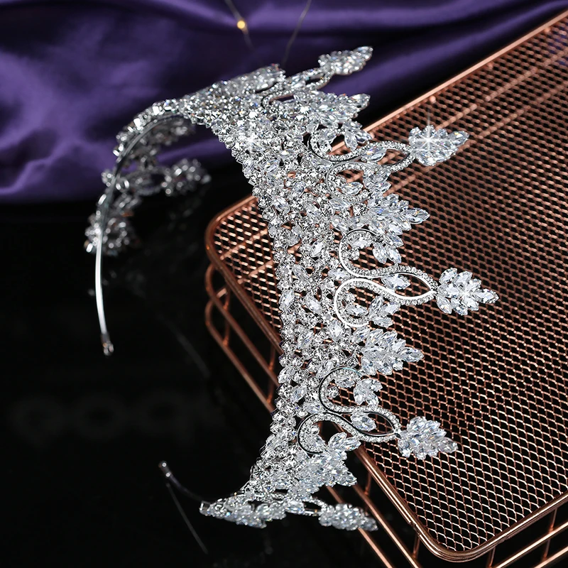 Tiaras And Crown HADIYANA Gorgeous Vintage Creative Cubic Zircon Women Wedding Party Hair Accessories BC5431 Corona Princesa