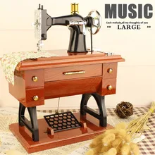 Винтажная музыкальная шкатулка, мини швейная машина, стиль, механический подарок на день рождения, настольный декор, красивая музыка, детские музыкальные игрушки, подарок Xl