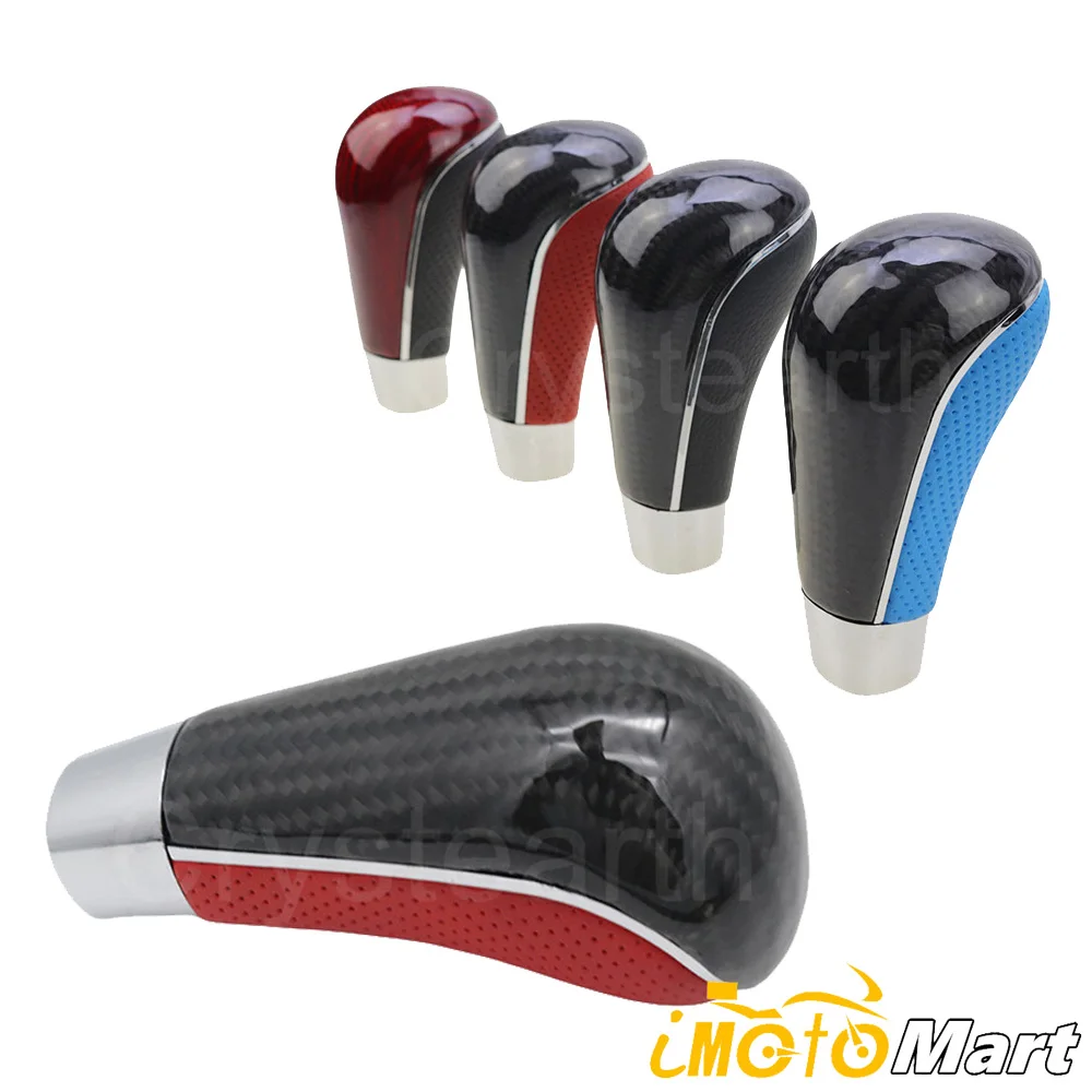 

Universal Car Vehicle Leather Carbon Fiber Gear Shift Knob Manual Transmission 5 6 Speed Gear Shifter Lever Hand Stick Automatic