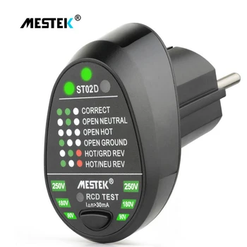 

MESTEK ST02D digital voltmeter socket tester charger doctor detector tester 220V~250V with RCD GFCI test