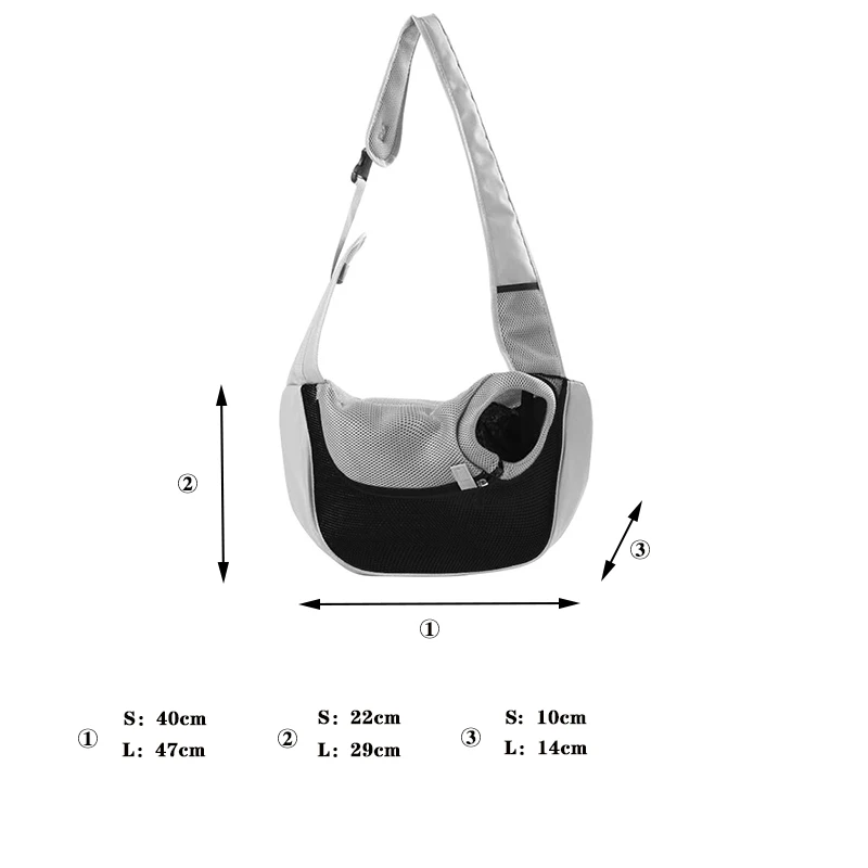 Breathable Pet Dog Carrier Outdoor Travel Handbag Pouch Mesh Oxford Single Shoulder Bag Sling Comfort Travel Tote Shoulder Bag