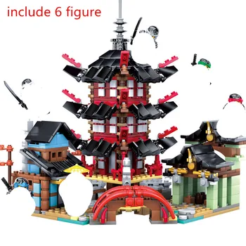 

737pcs Ninjagoed Mini Temple of Airjitzu Building Blocks Kit Bricks Classic Movie Ninja Model Kids Toys For Children Gift