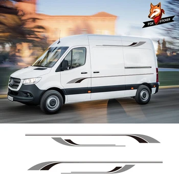 

2 Sides Gloss Auto Side Car Sticker Motorhome Stripes Camper Van Graphics Stickers Decals for Mercedes Sprinter Vinyl