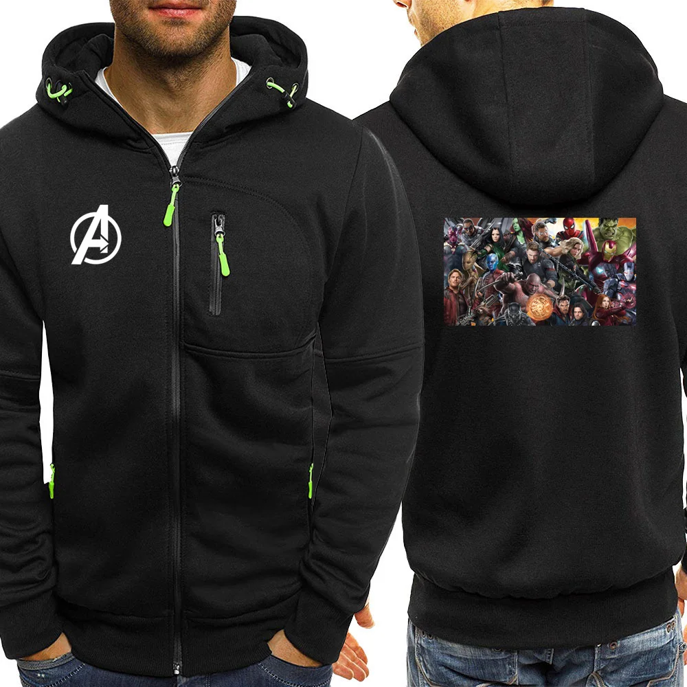 The Avengers Autumn New Hoodies Men Sweatshirt Superhero Long Sleece Jackets Zipper Casual Coat Sportswear Fleece Hoody