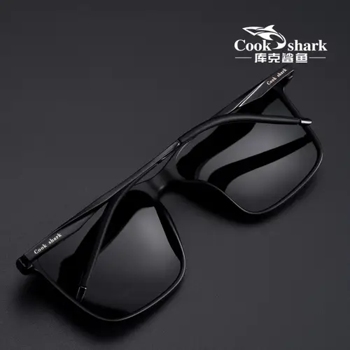 Cook Shark polarized sunglasses men's sunglasses women's UV protection driving special color-changing glasses trend personality - Image 5