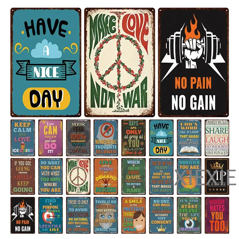 Винтажная металлическая Оловянная табличка в виде семейного правила