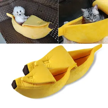 

Creative Dog Bed Cloth Puppy Cat Type House Cat Nest Warm Soft Pet Accessories Banana Shape Winter Banana Nest