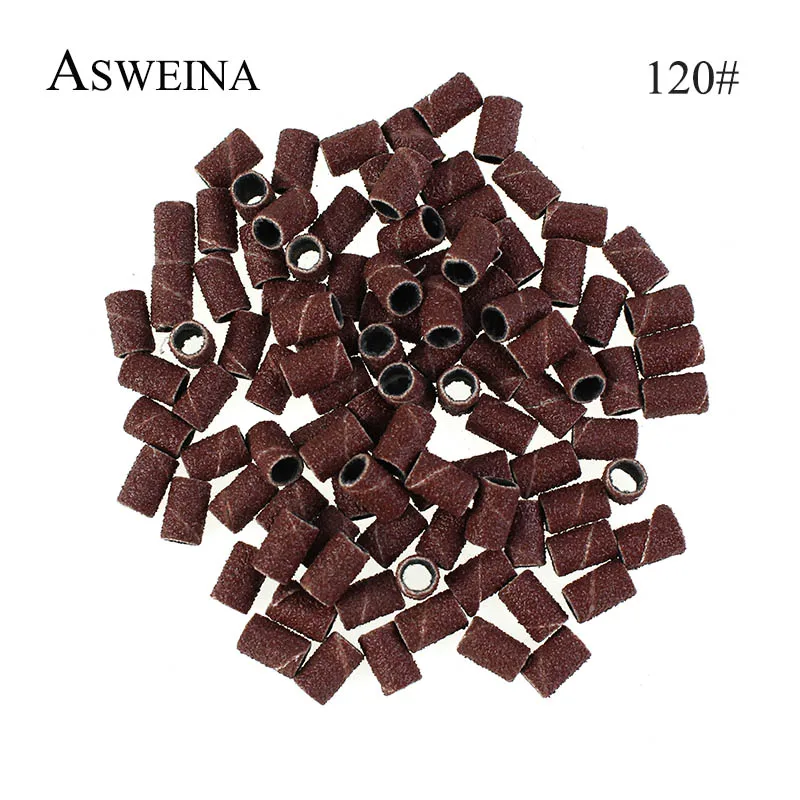 NO2 ASWEINA 100 шт. шлифовальные ленты для ногтей электрические сверла биты-аксессуары Наждачная ткань многоразового шлифования рукава Замена ногтей инструмент - Цвет: NO2