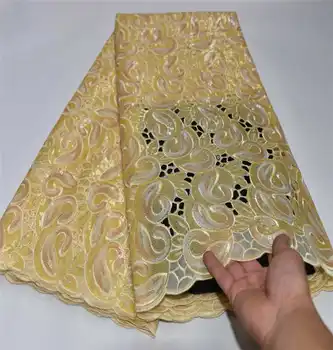 

Latest Nigerian sequince lace fabric Super good quality Embroidered Organza Lace Fabric for 2020Wedding Long Dresses