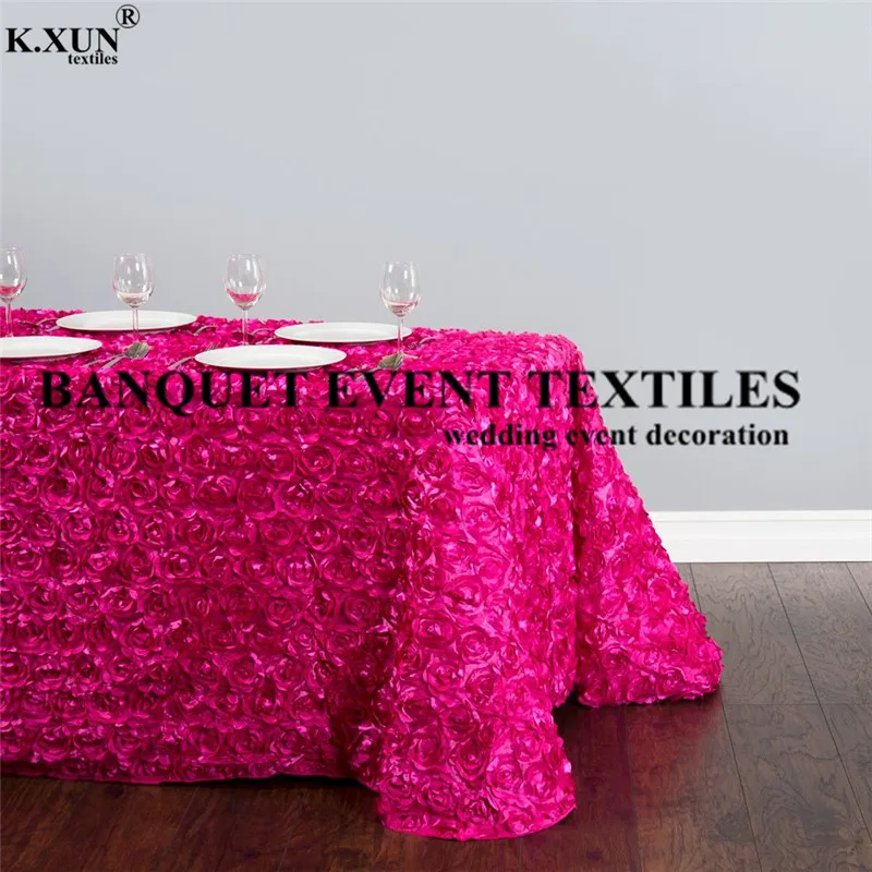 88130-060487-88-x-130-in.-Rectangular-Rosette-Satin-Tablecloth-Fuchsia_main