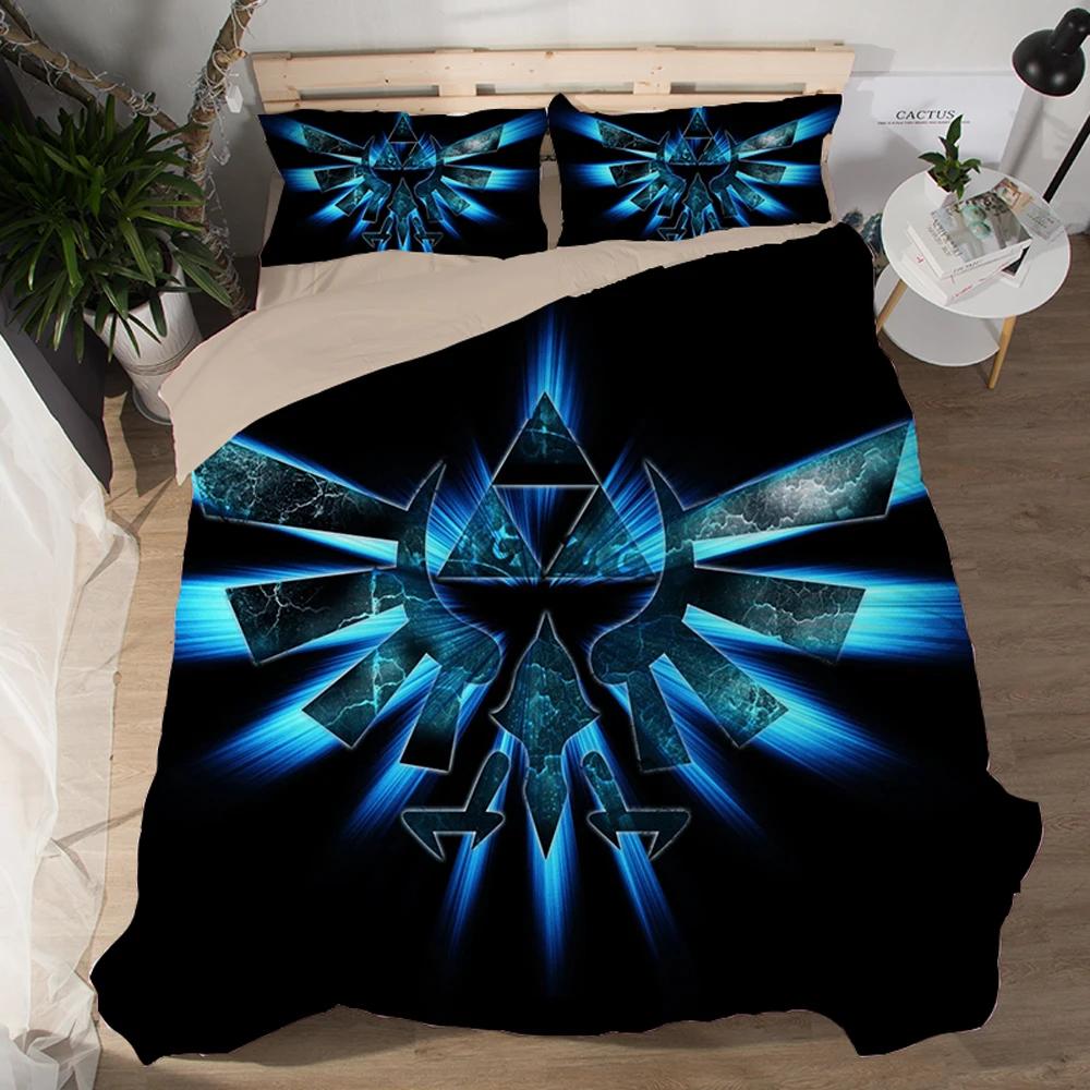

switch 3d Game Legend of Zelda Bedding Set Angel With Blue Wings Duvet Cover Colorful Bedspreads Cartoon Kids 3pcs Bedclothes