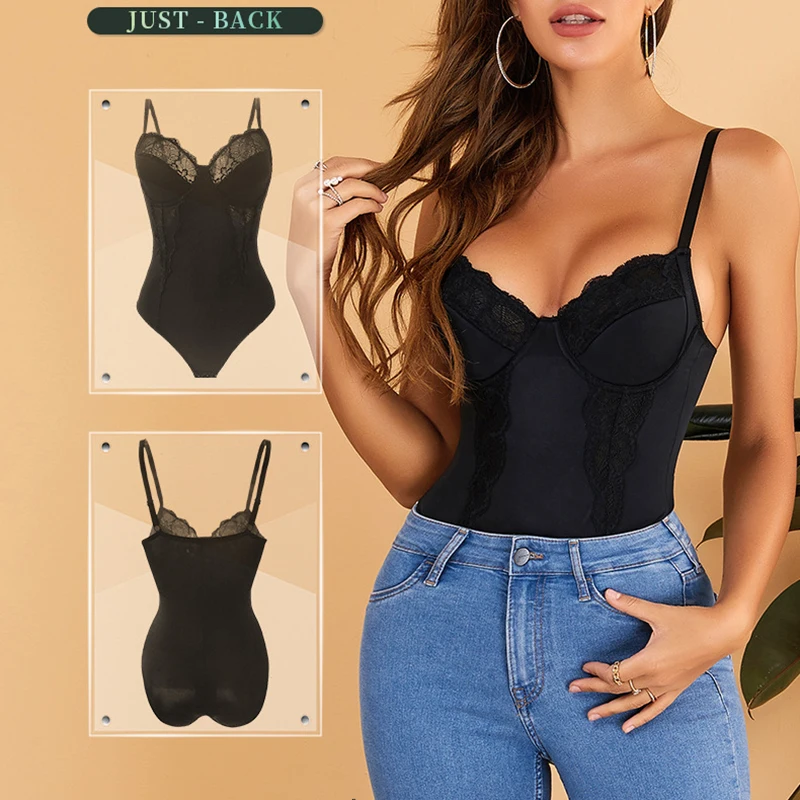 Sexy Bodysuit Shapers Women Lace Firm Control  Full Body Shaper Briefer Shapewear Female Slimming Belt One Piece Bodycon Suits