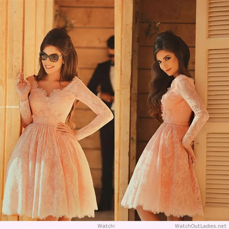 Vestido de noiva curto короткий Свадебный светильник с розовыми бусинами и длинным рукавом, кружевное свадебное платье для невесты, королевы, платья для матери невесты